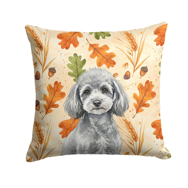 Toy Silver Poodle Heirloom Fall Throw Pillow 18" x 18" product image at NuMercy