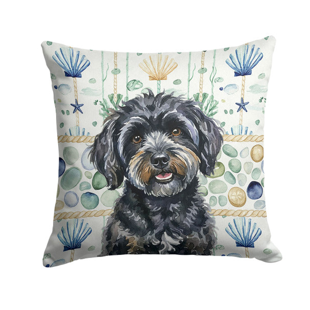 Black Havanese Coastal Sea Glass Throw Pillow 18" x 18" product image at NuMercy