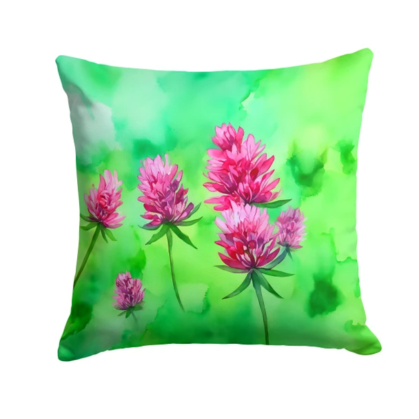Vermont Red Clover in Watercolor Throw Pillow 18" x 18" product image at NuMercy