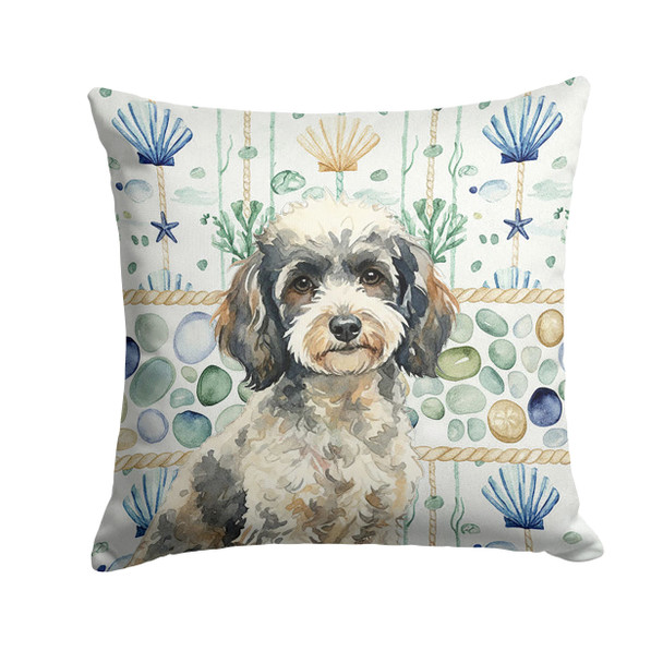 Toy Parti Poodle Coastal Sea Glass Throw Pillow 18" x 18" product image at NuMercy