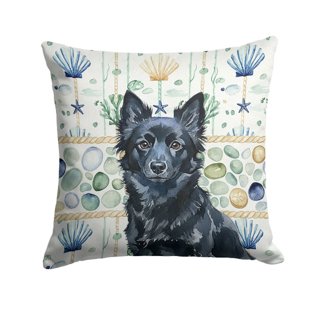 Schipperke Coastal Sea Glass Throw Pillow 18" x 18" product image at NuMercy