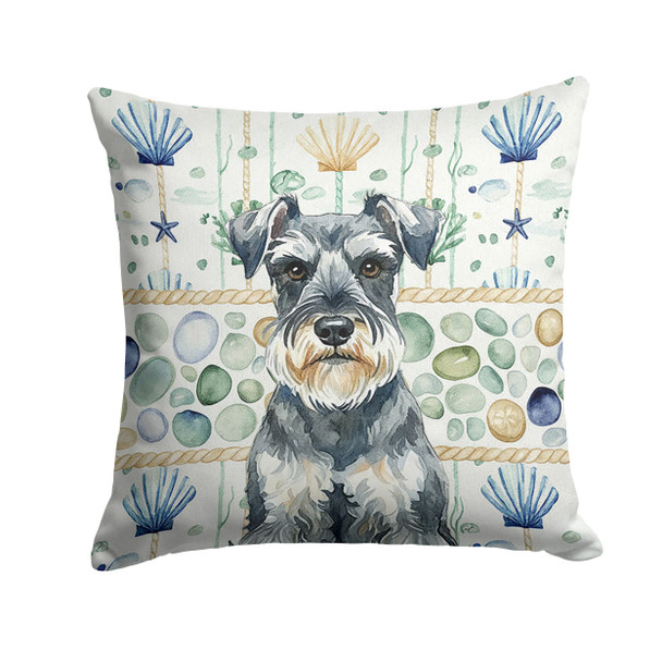 Schnauzer Coastal Sea Glass Throw Pillow 18" x 18" product image at NuMercy