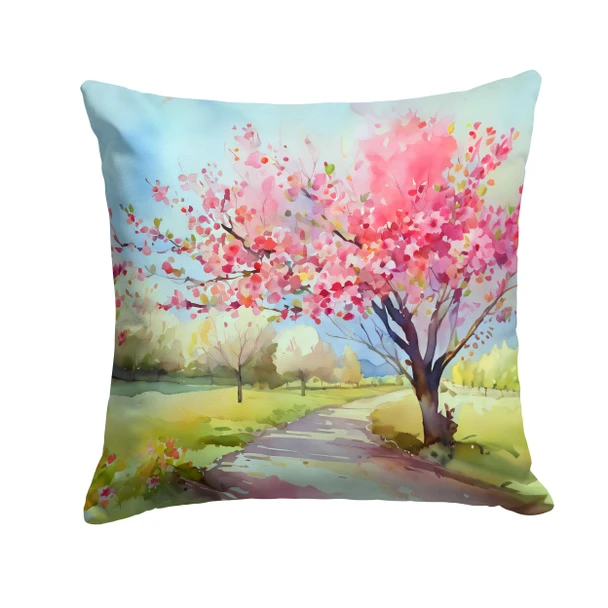 Michigan Apple Blossoms in Watercolor Throw Pillow 18" x 18" DAC1672 product image at NuMercy