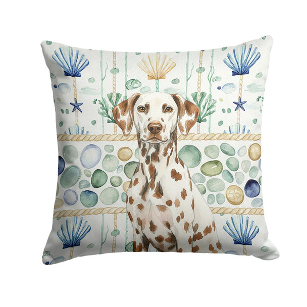 Liver Dalmatian Coastal Sea Glass Throw Pillow 18" x 18" product image at NuMercy