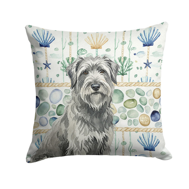 Gray Briard Coastal Sea Glass Throw Pillow 18" x 18" product image at NuMercy