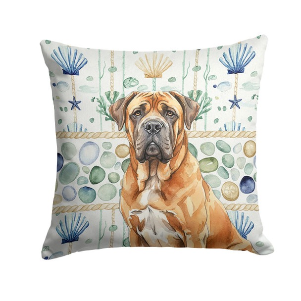 Neapolitan Mastiff Coastal Sea Glass Throw Pillow 18" x 18" product image at NuMercy