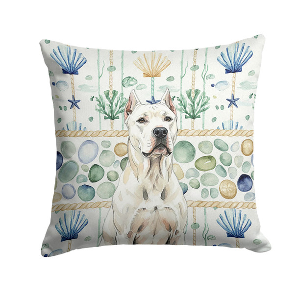 Dogo Argentino Coastal Sea Glass Throw Pillow 18" x 18" product image at NuMercy
