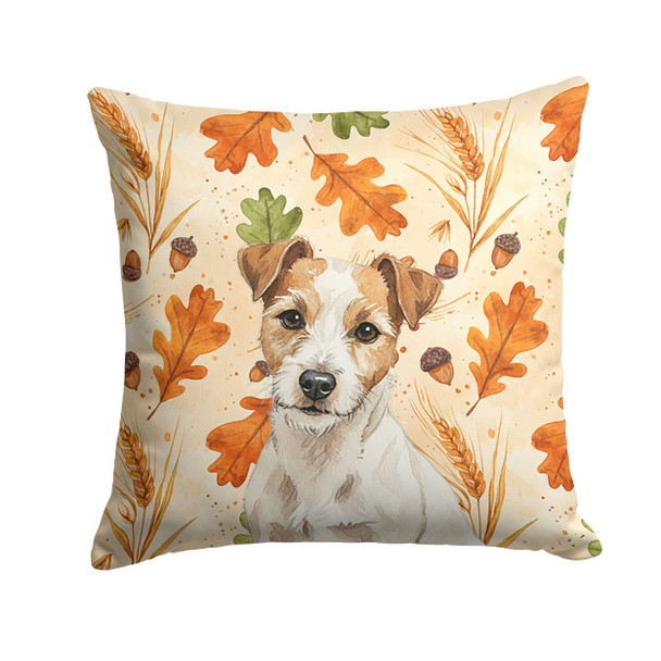 White with Tan Markings Russell Terrier Heirloom Fall Throw Pillow 18" x 18" product image at NuMercy