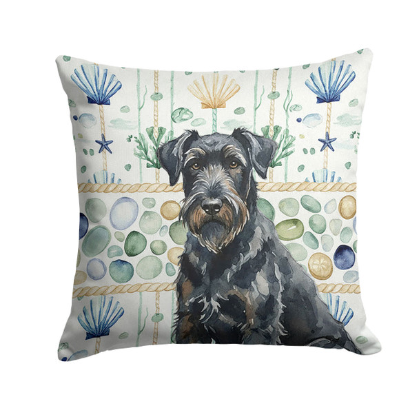 Black Russian Terrier Coastal Sea Glass Throw Pillow 18" x 18" product image at NuMercy