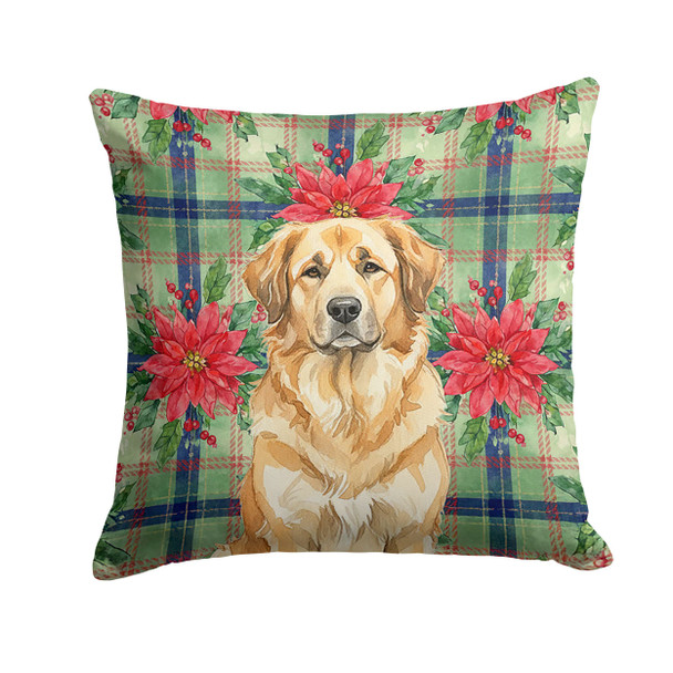 Sandy Leonberger Christmas Poinsettias Throw Pillow 18" x 18" product image at NuMercy