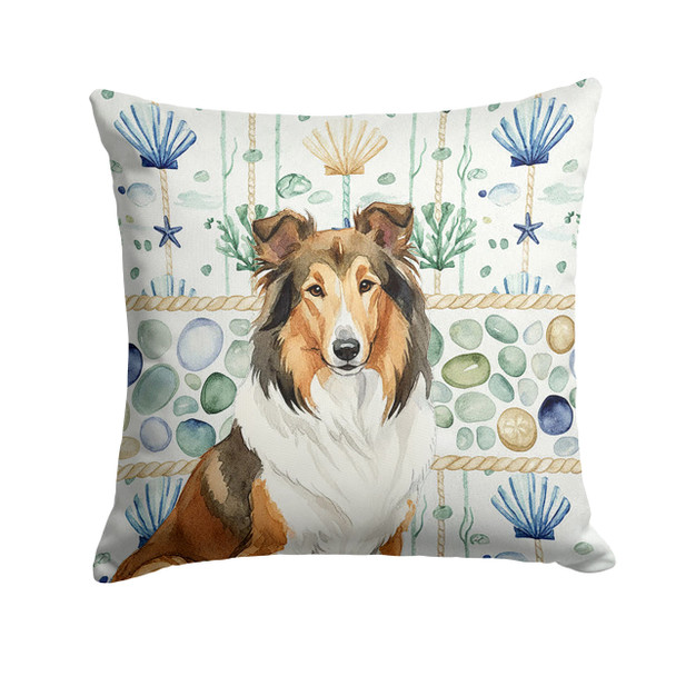 Sable Collie Coastal Sea Glass Throw Pillow 18" x 18" product image at NuMercy