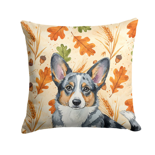 Blue Merle Cardigan Welsh Corgi Heirloom Fall Throw Pillow 18" x 18" product image at NuMercy