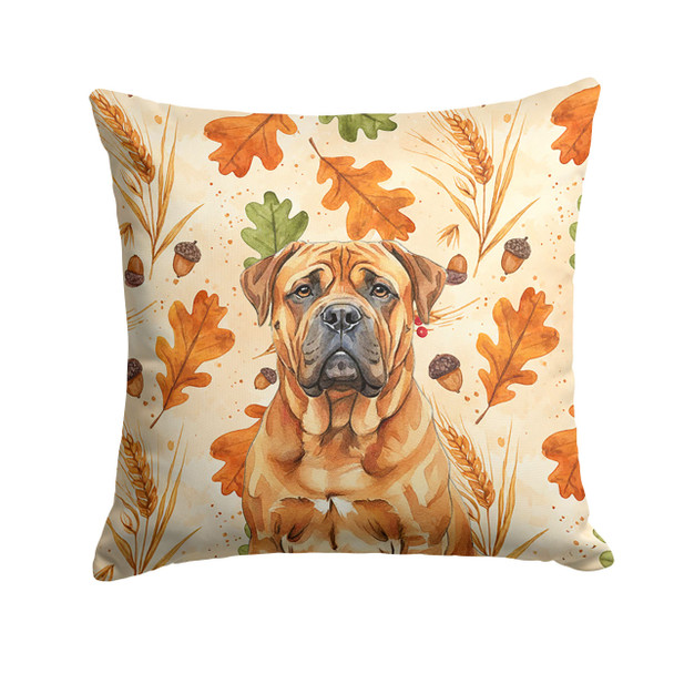 Red Bullmastiff Heirloom Fall Throw Pillow 18" x 18" product image at NuMercy