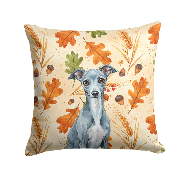 Blue Italian Greyhound Heirloom Fall Throw Pillow 18" x 18" product image at NuMercy