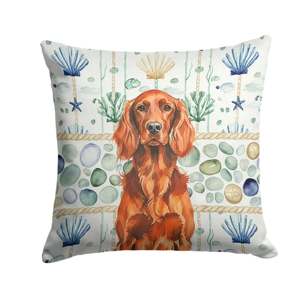 Irish Setter Coastal Sea Glass Throw Pillow 18" x 18" product image at NuMercy