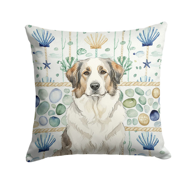 Badger Great Pyrenees Coastal Sea Glass Throw Pillow 18" x 18" product image at NuMercy