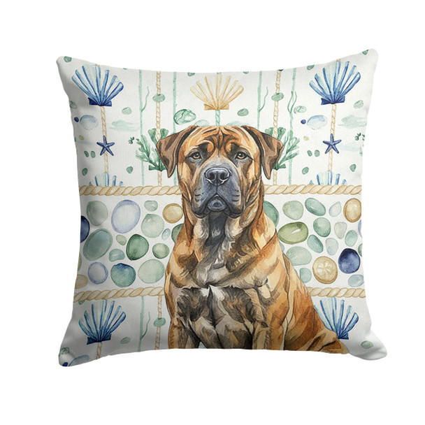 Brindle Boerboel Coastal Sea Glass Throw Pillow 18" x 18" product image at NuMercy
