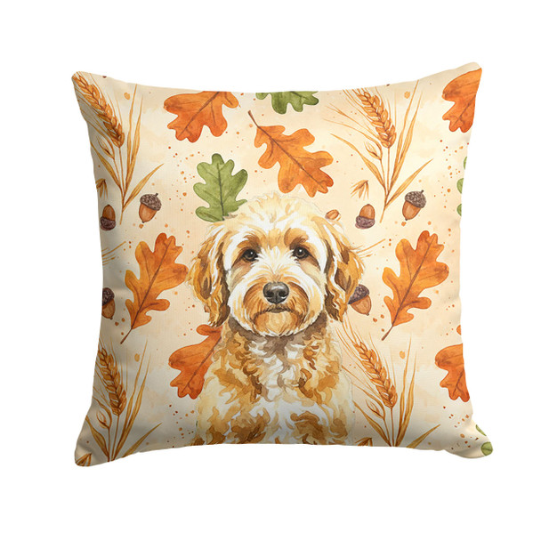 Goldendoodle Heirloom Fall Throw Pillow 18" x 18" product image at NuMercy