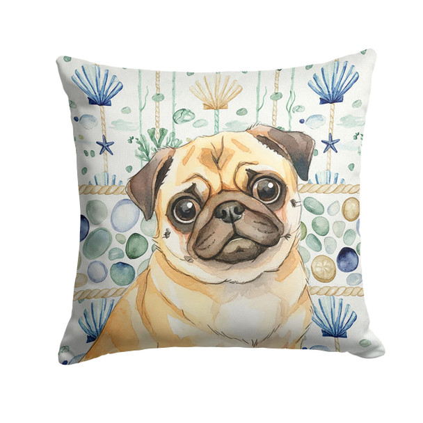 Fawn Pug Coastal Sea Glass Throw Pillow 18" x 18" product image at NuMercy