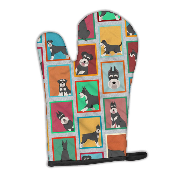 Lots of Black and Silver Schnauzer Oven Mitt product image at NuMercy