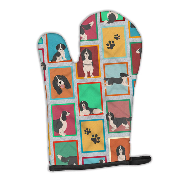 Lots of Black and White English Springer Spaniel Oven Mitt product image at NuMercy