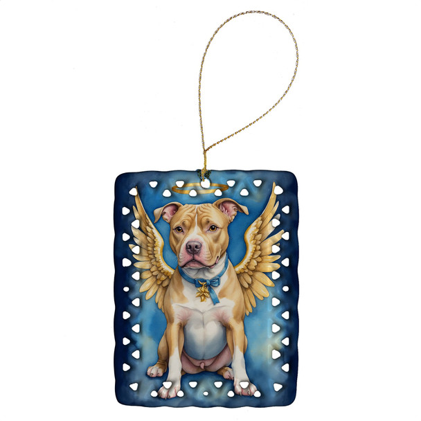 Pit Bull Terrier My Angel Porcelain Christmas Ornament DAC7049 product image at NuMercy