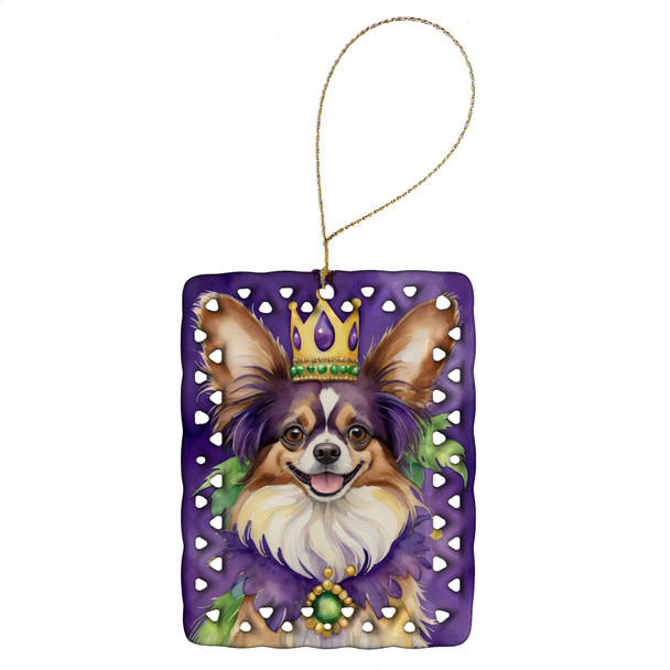 Papillon King of Mardi Gras Porcelain Christmas Ornament product image at NuMercy