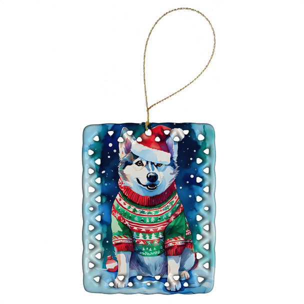 Siberian Husky Christmas Porcelain Ornament DAC3660 product image at NuMercy
