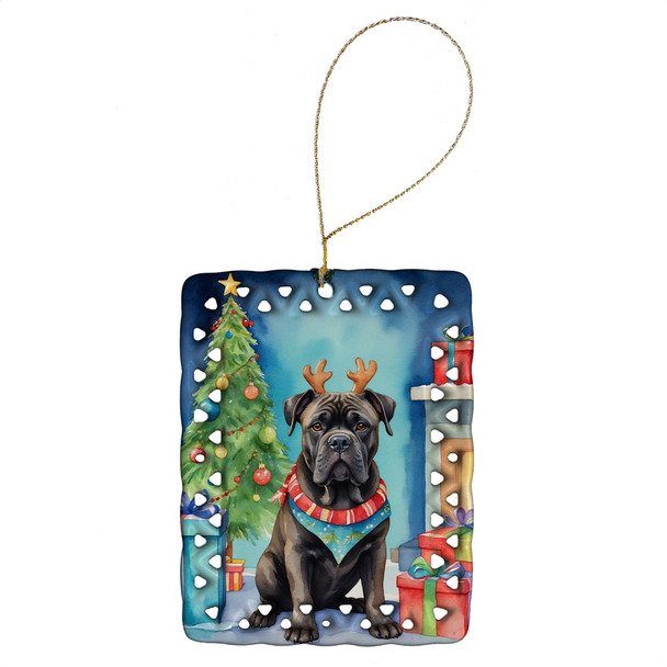 Cane Corso Christmas Reindeer Porcelain Ornament product image at NuMercy