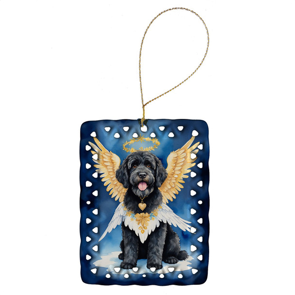 Portuguese Water Dog My Angel Porcelain Christmas Ornament product image at NuMercy