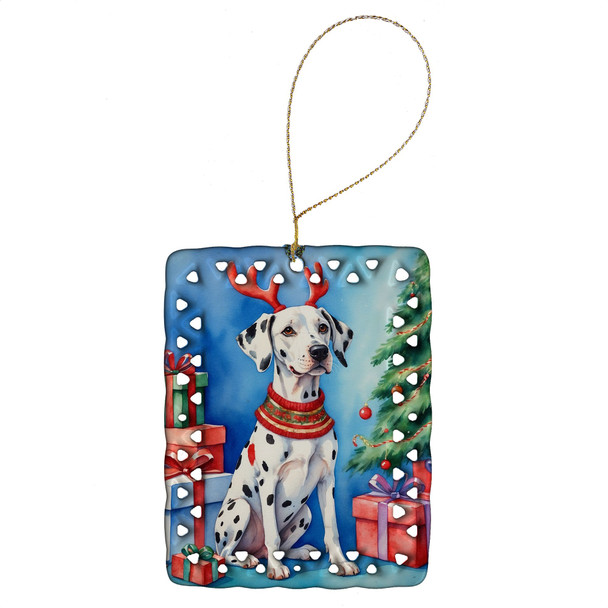 Dalmatian Christmas Reindeer Porcelain Ornament product image at NuMercy