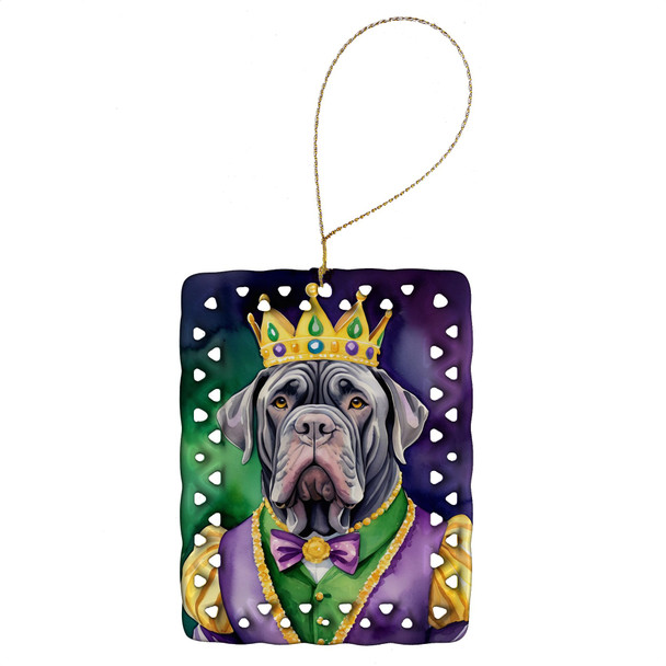 Neapolitan Mastiff King of Mardi Gras Porcelain Christmas Ornament DAC4837 product image at NuMercy