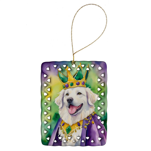 Kuvasz King of Mardi Gras Porcelain Christmas Ornament product image at NuMercy