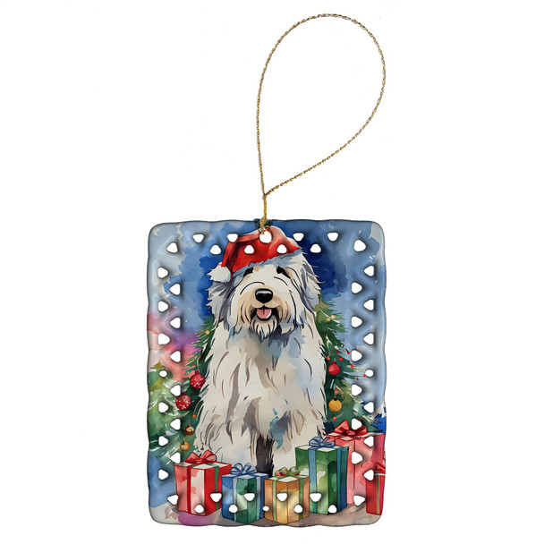 Old English Sheepdog Christmas Porcelain Ornament DAC3549 product image at NuMercy