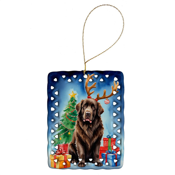 Chocolate Christmas Reindeer Porcelain Ornament product image at NuMercy