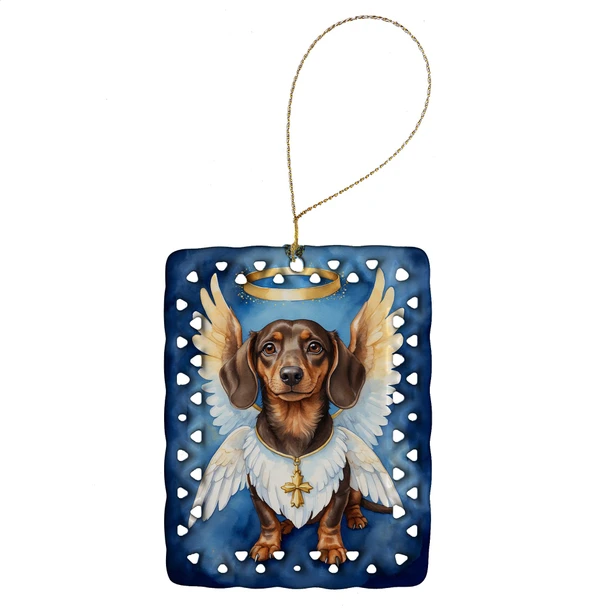 Dachshund My Angel Porcelain Christmas Ornament DAC6987 product image at NuMercy