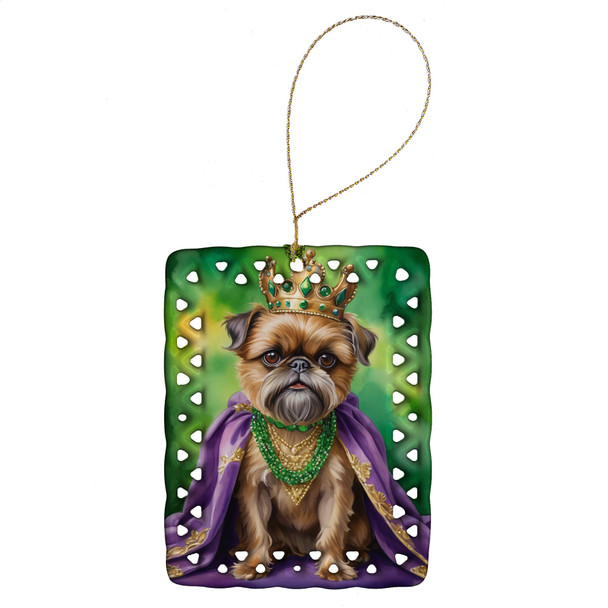 Brussels Griffon King of Mardi Gras Porcelain Christmas Ornament product image at NuMercy