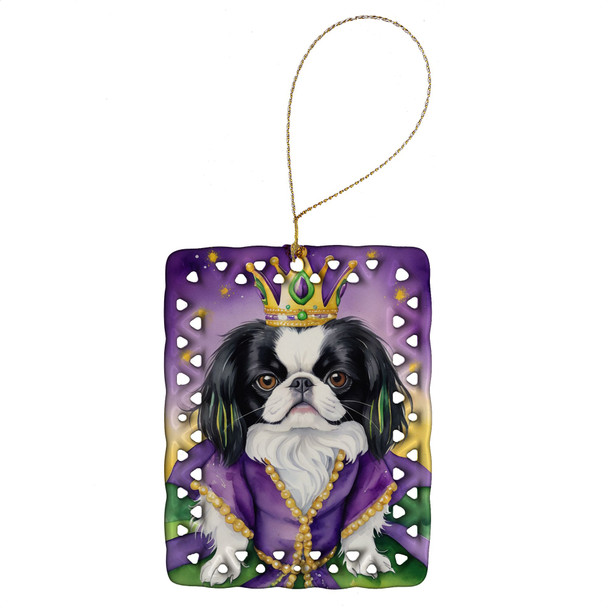 Japanese Chin King of Mardi Gras Porcelain Christmas Ornament product image at NuMercy