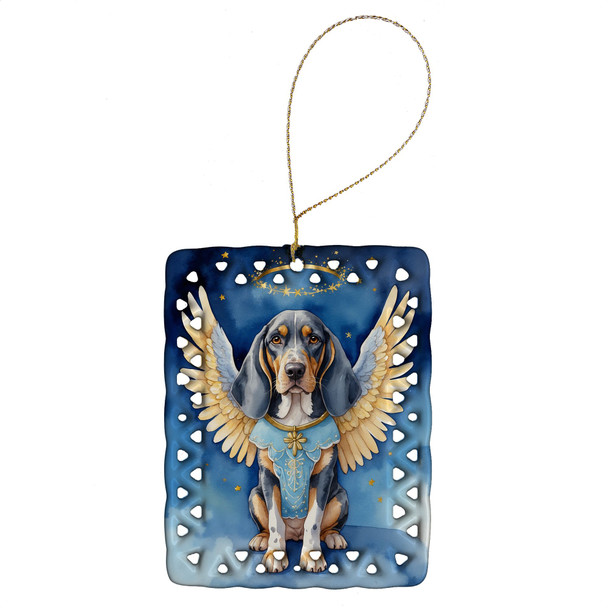Bluetick Coonhound My Angel Porcelain Christmas Ornament product image at NuMercy