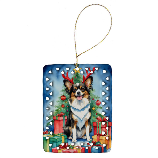 Papillon Christmas Reindeer Porcelain Ornament product image at NuMercy
