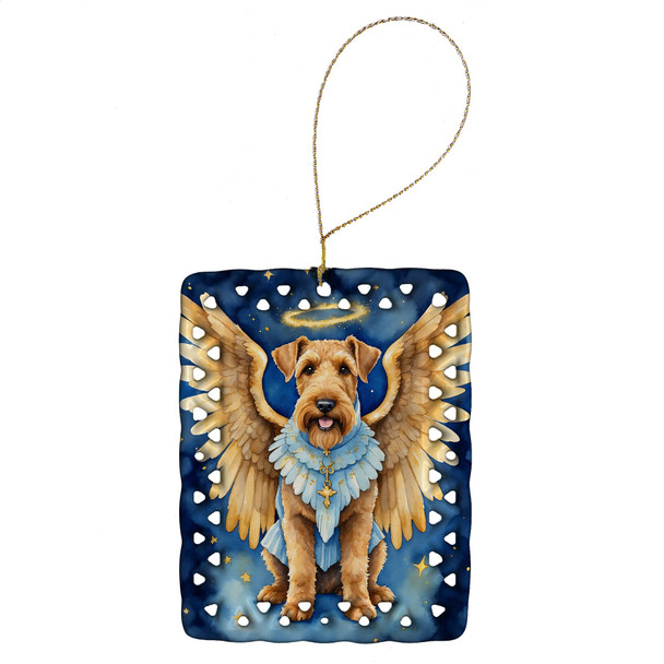 Airedale Terrier My Angel Porcelain Christmas Ornament product image at NuMercy