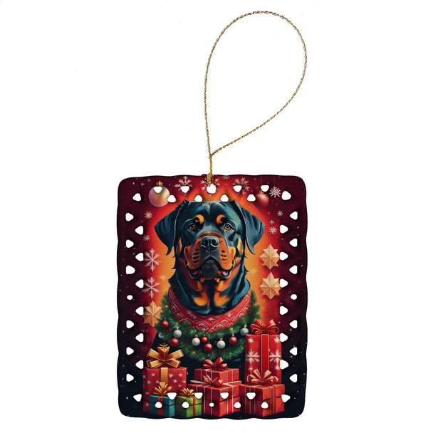 Rottweiler Holiday Christmas Porcelain Ornament product image at NuMercy