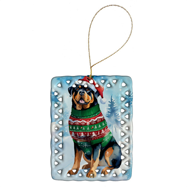 Rottweiler Christmas Porcelain Ornament DAC3608 product image at NuMercy