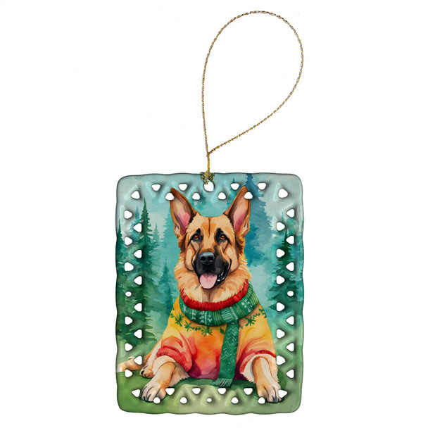 German Shepherd Christmas Porcelain Ornament DAC3466 product image at NuMercy