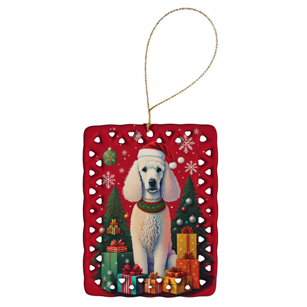 Poodle Holiday Christmas Porcelain Ornament DAC3143 product image at NuMercy