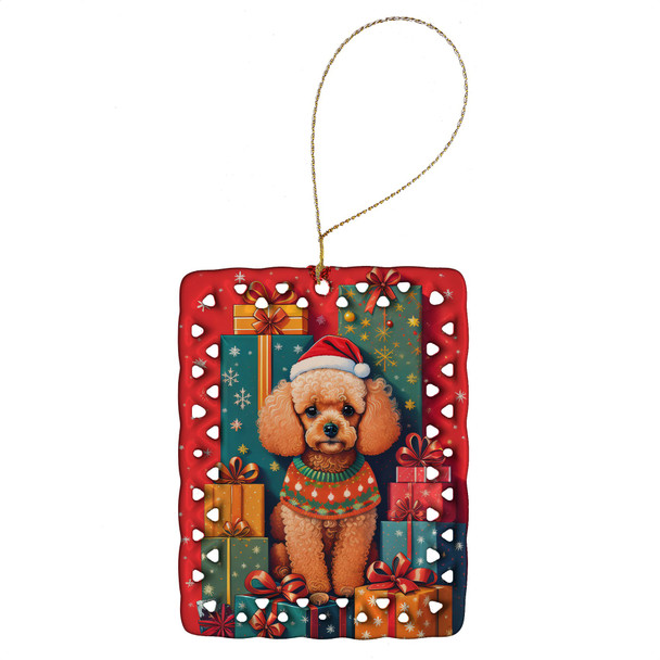 Poodle Holiday Christmas Porcelain Ornament DAC3139 product image at NuMercy