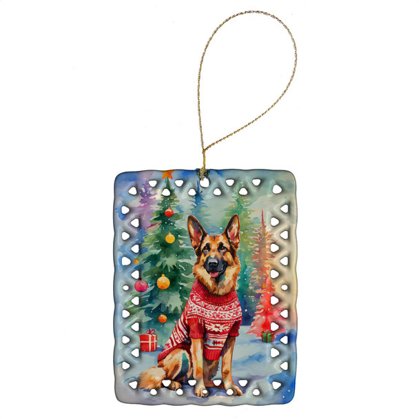 German Shepherd Christmas Porcelain Ornament DAC3465 product image at NuMercy