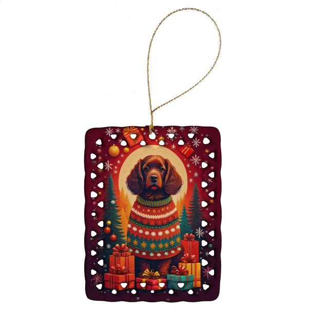 American Water Spaniel Holiday Christmas Porcelain Ornament product image at NuMercy