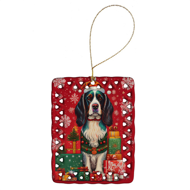 English Springer Spaniel Holiday Christmas Porcelain Ornament product image at NuMercy