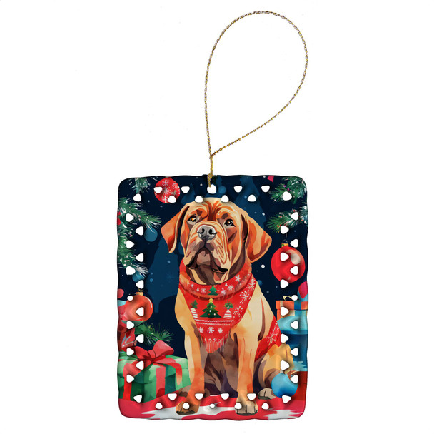 Dogue de Bordeaux Christmas Porcelain Ornament DAC3443 product image at NuMercy